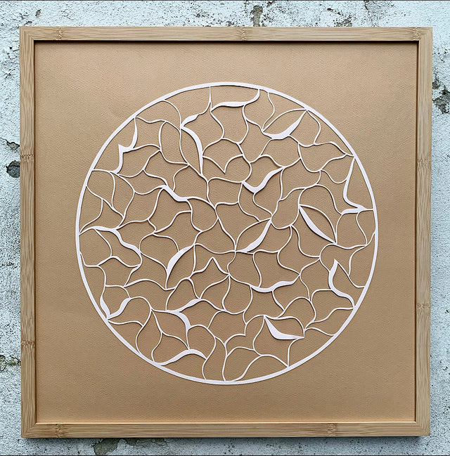 50 x 50 papercut - lys brun / lys rosa.