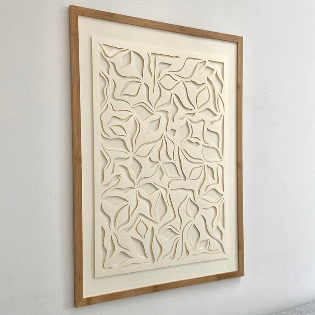 50 x 70 papercut - råhvid/råhvid